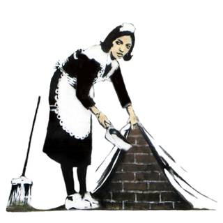 Banksy art white background