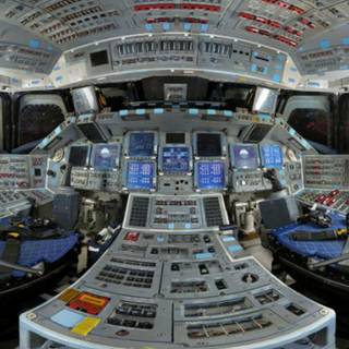 Space shuttle interior wallpaper