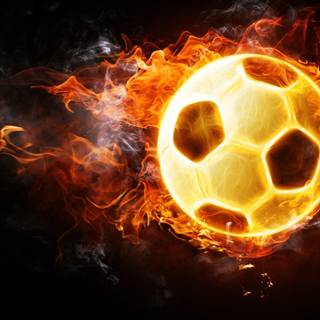 Soccer ball flames wallpaper
