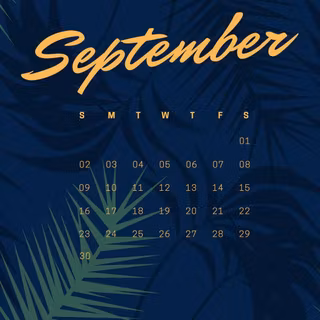 September 2018 calendar wallpaper