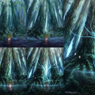 Princess mononoke tree spirit wallpaper