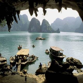 Caves with water wallpaper