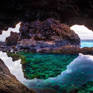 Caves with water wallpaper