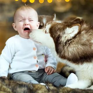 Dogs and babies wallpaper