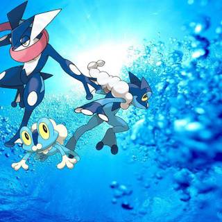 Frogadier HD wallpaper
