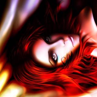 Red hair anime wallpaper