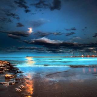 Beach night wallpaper