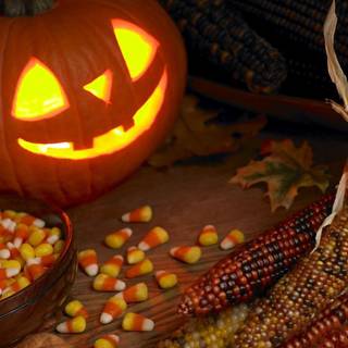 Family-friendly Halloween wallpaper