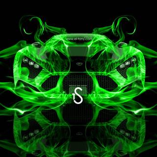 Green fire wallpaper