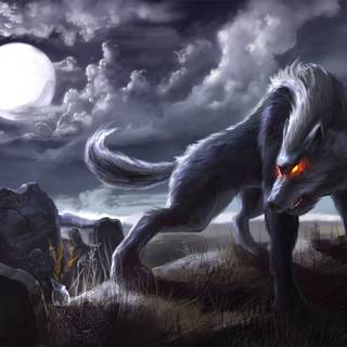 Romantic werewolf wallpaper