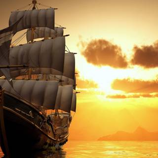 Sunset sailing wallpaper