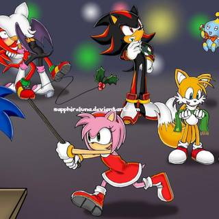 Sonic and friends Christmas wallpaper
