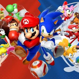 Sonic and friends Christmas wallpaper