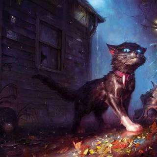 Fantasy cat wallpaper