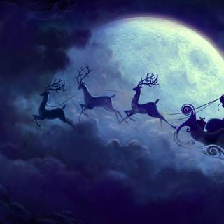 Santa's Sleigh in the sky wallpaper