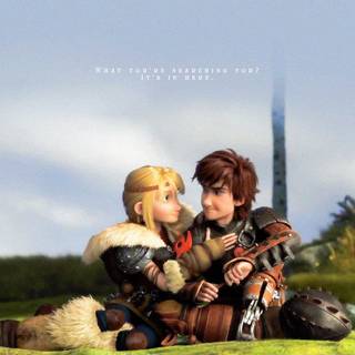 Hiccup and Astrid wallpaper