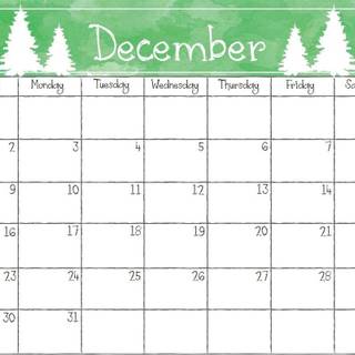 December 2018 calendar wallpaper