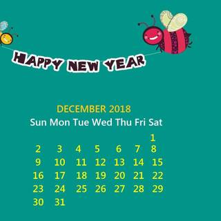 December 2018 calendar wallpaper