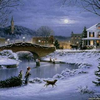 Christmas scenes wallpaper
