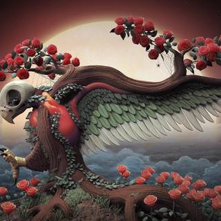 Skull and roses wallpaper