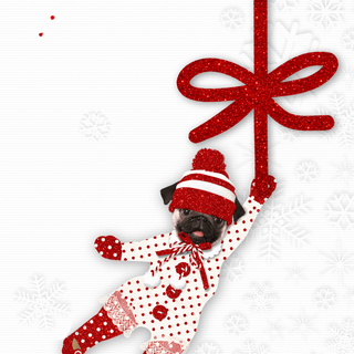 Christmas pug wallpaper