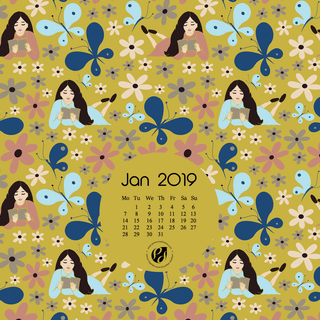 January 2019 calendar wallpaper