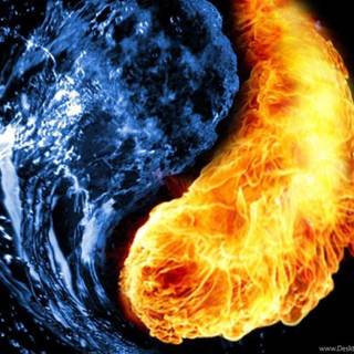 Water vs fire wallpaper