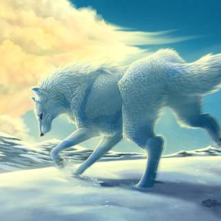 Snow wolf wallpaper
