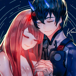 Hiro and Zero Two wallpaper