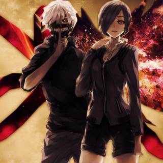 Kaneki and Touka wallpaper