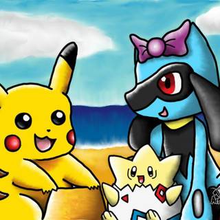 Pikachu and Togepi wallpaper