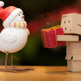 Cardboard robot wallpaper