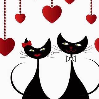 Valentine cats wallpaper
