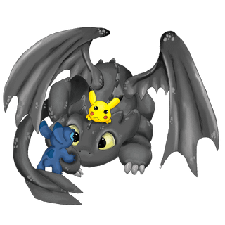 Toothless, Stitch and Pikachu wallpaper