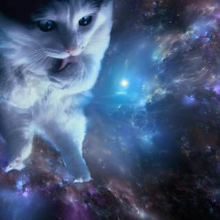 Kitten in space wallpaper