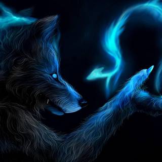 Scary wolf wallpaper