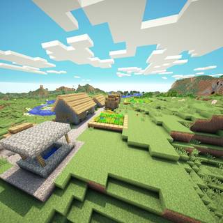Minecraft village wallpaper