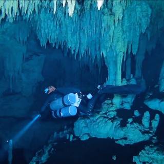 Underwater caves wallpaper