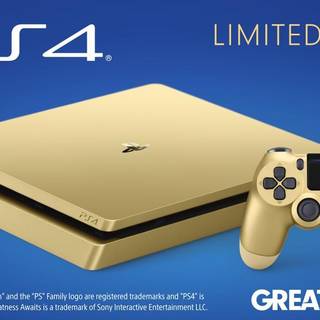 Sony PlayStation 4 Slim gold wallpaper