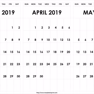 April 2019 calendar wallpaper