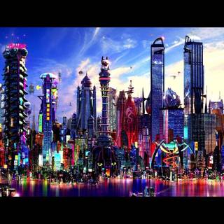 Colorful city wallpaper