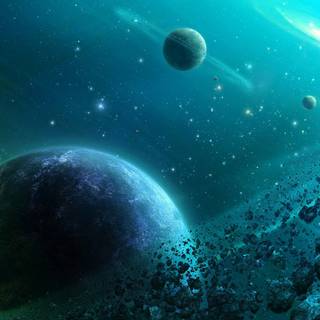 Asteroid belt wallpaper