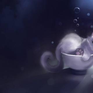 Cat painting wallpaper