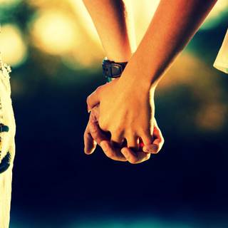 Girl and boy hands love wallpaper