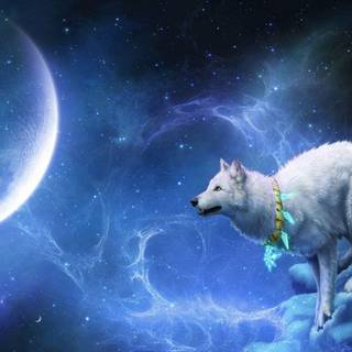 Wolves howling wallpaper