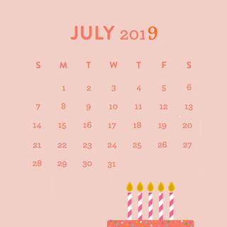 July 2019 calendar wallpaper