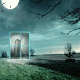 Girl and moon wallpaper