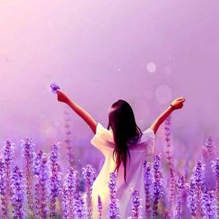 Girls and flowers wallpaper