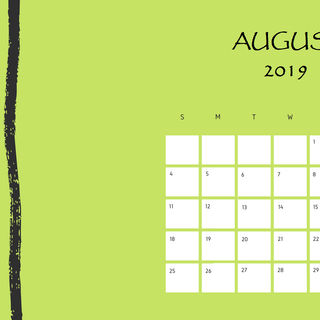 August 2019 calendar wallpaper