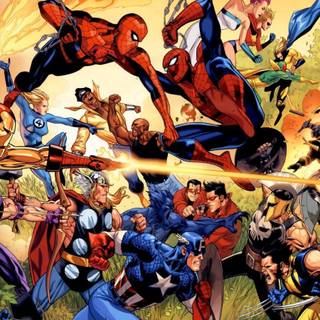 Anime vs Marvel wallpaper